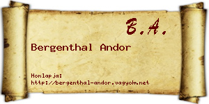 Bergenthal Andor névjegykártya